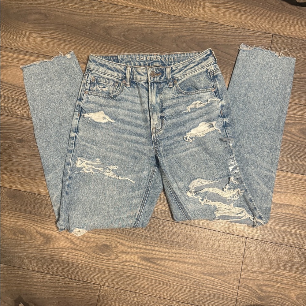 American Eagle Outfitters Light Blue Distressed Skinny Jeans